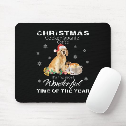 Cocker Spaniel | KerstCocker Spaniel Coffee Muismat (Met muis)