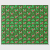 Cocker Spaniel Kersthond & Groene Boog Groen Cadeaupapier (Vlak)