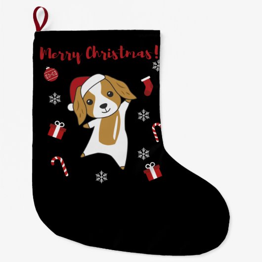 Cocker Spaniel Kersthond Winterdieren Hond Grote Kerstsok (Voorkant)