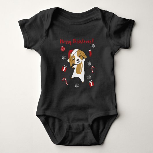 Cocker Spaniel Kersthond Winterdieren Hond Romper (Voorkant)