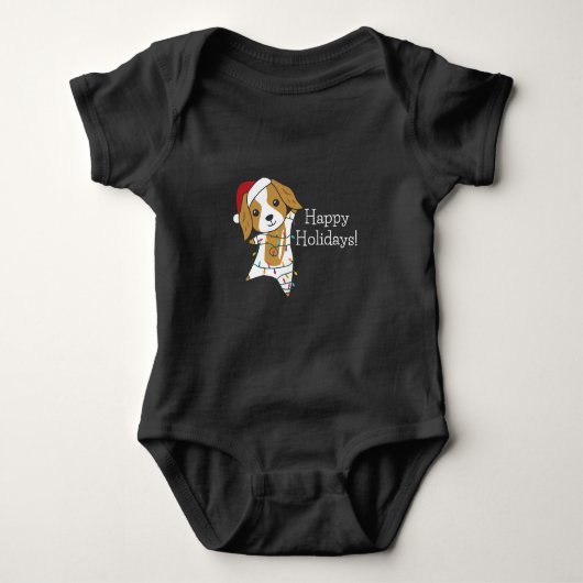 Cocker Spaniel Kersthond Winterdieren Hond Romper (Voorkant)