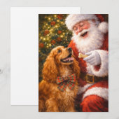 Cocker Spaniel Kerstkaart – Charlie met Kerstman (Voorkant / Achterkant)