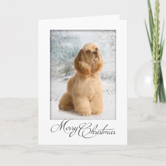 Cocker Spaniel-kerstkaart Feestdagen Kaart (Voorkant)