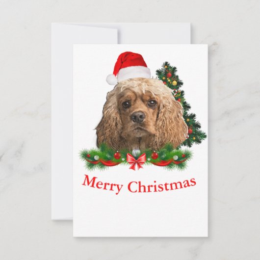 Cocker spaniel Kerstkaarten Bedankkaart (Voorkant)