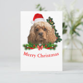 Cocker spaniel Kerstkaarten Bedankkaart (Staand voorkant)
