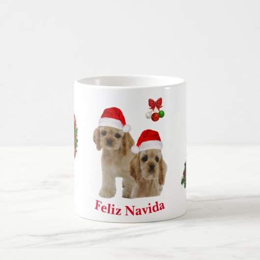Cocker Spaniel Kerstkoffie mok (Center)