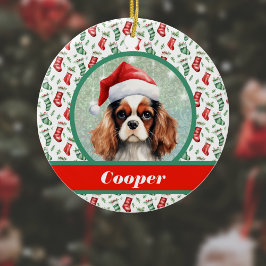 Cocker Spaniel Kerstkousen en Hondennaam Keramisch Ornament
