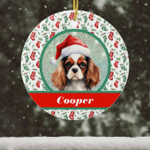 Cocker Spaniel Kerstkousen en Hondennaam Keramisch Ornament