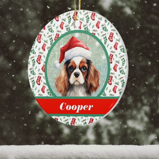 Cocker Spaniel Kerstkousen en Hondennaam Keramisch Ornament