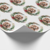 Cocker Spaniel Kerstkrans Feestelijke Pup Cadeaupapier (Hoek)