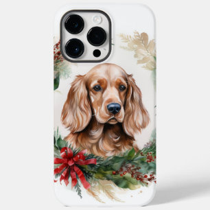 Cocker Spaniel Kerstkrans Feestelijke Pup Case-Mate iPhone 14 Pro Max Hoesje