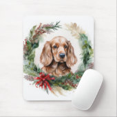 Cocker Spaniel Kerstkrans Feestelijke Pup Muismat (Met muis)