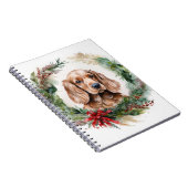 Cocker Spaniel Kerstkrans Feestelijke Pup Notitieboek (Rechterzijde)