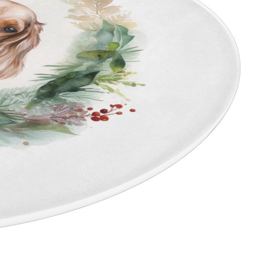 Cocker Spaniel Kerstkrans Feestelijke Pup Snijplank (Hoek)