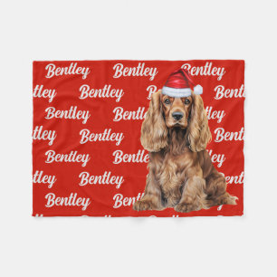 Cocker Spaniel Kerstman Hond Eigen Naam Kerstmis Fleece Deken
