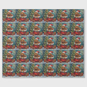 Cocker Spaniel Kerstman Zak Avontuur Cadeaupapier (Vlak)