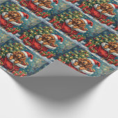 Cocker Spaniel Kerstman Zak Avontuur Cadeaupapier (Hoek)