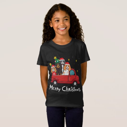 Cocker Spaniel Kerstmis Boom Dog Mam Pasen D T-shirt (Voorkant volledig)