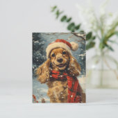 Cocker Spaniel Kerstmis Briefkaart (Staand voorkant)
