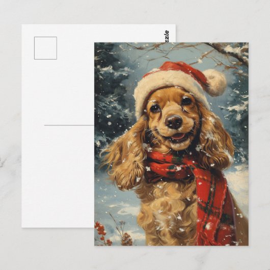 Cocker Spaniel Kerstmis Briefkaart (Voorkant / Achterkant)