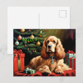 Cocker Spaniel Kerstmis Briefkaart (Voorkant / Achterkant)