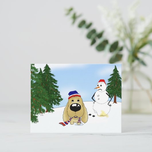 Cocker Spaniel Kerstmis Feestdagenkaart (Staand voorkant)