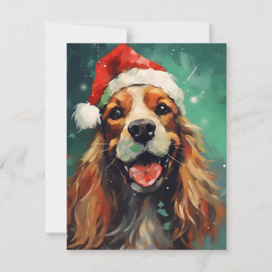 Cocker Spaniel Kerstmis Feestdagenkaart (Voorkant)