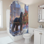 Cocker Spaniel Kerstmis Feestelijk Seizoen Douchegordijn (In situ)