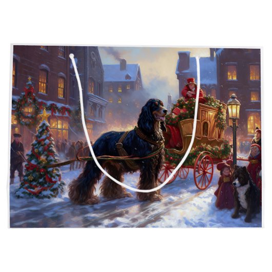 Cocker Spaniel Kerstmis Feestelijk Seizoen Groot Cadeauzakje (Achterkant)