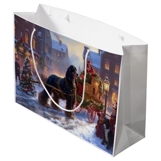 Cocker Spaniel Kerstmis Feestelijk Seizoen Groot Cadeauzakje (Achterkant Gekanteld)