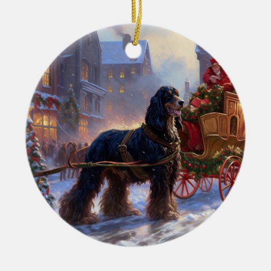 Cocker Spaniel Kerstmis Feestelijk Seizoen Keramisch Ornament (Voorkant)