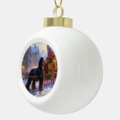 Cocker Spaniel Kerstmis Feestelijk Seizoen Keramische Bal Ornament (Rechts)