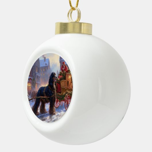 Cocker Spaniel Kerstmis Feestelijk Seizoen Keramische Bal Ornament (Rechts)