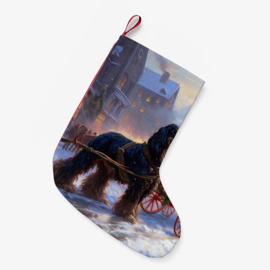 Cocker Spaniel Kerstmis Feestelijk Seizoen Kleine Kerstsok (Voorkant (Hangend))
