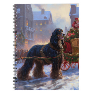 Cocker Spaniel Kerstmis Feestelijk Seizoen Notitieboek