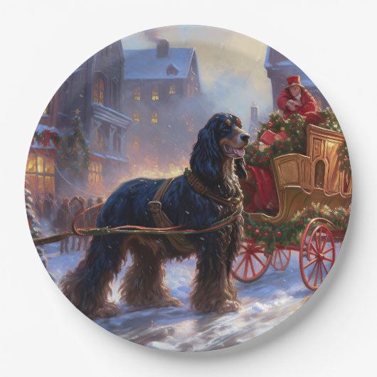 Cocker Spaniel Kerstmis Feestelijk Seizoen Papieren Bordje (Voorkant)