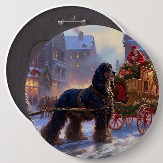 Cocker Spaniel Kerstmis Feestelijk Seizoen Ronde Button 6,0 Cm (Voorkant /achterkant)