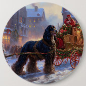 Cocker Spaniel Kerstmis Feestelijk Seizoen Ronde Button 6,0 Cm (Voorkant)