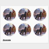 Cocker Spaniel Kerstmis Feestelijk Seizoen Ronde Sticker (Vel)