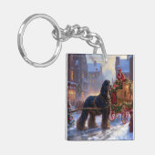 Cocker Spaniel Kerstmis Feestelijk Seizoen Sleutelhanger (Voorkant Links)