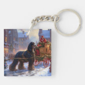 Cocker Spaniel Kerstmis Feestelijk Seizoen Sleutelhanger (Achterkant)