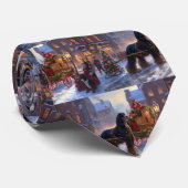 Cocker Spaniel Kerstmis Feestelijk Seizoen Stropdas (Opgerold)