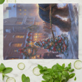 Cocker Spaniel Kerstmis Feestelijk Seizoen Theedoek (Gevouwen)