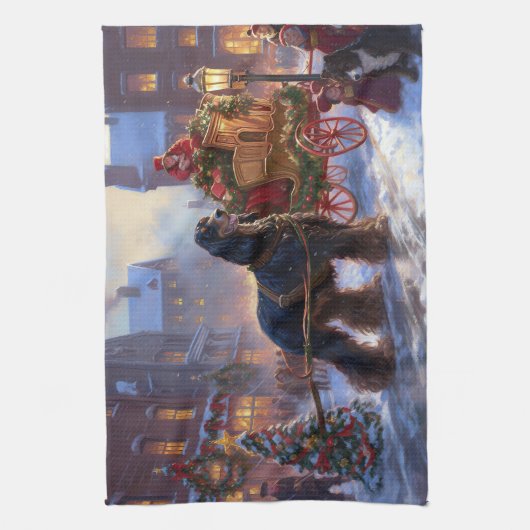 Cocker Spaniel Kerstmis Feestelijk Seizoen Theedoek (Verticaal)