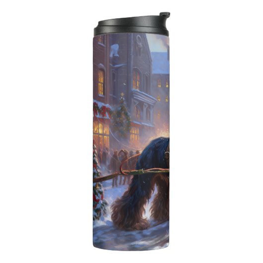 Cocker Spaniel Kerstmis Feestelijk Seizoen Thermosbeker (Gedraaid links)