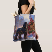 Cocker Spaniel Kerstmis Feestelijk Seizoen Tote Bag (Dichtbij)