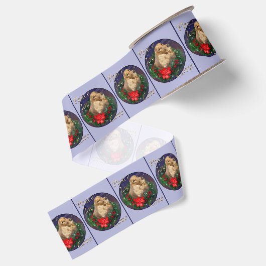 Cocker Spaniel Kerstmis Grosgrain Lint (Achterkant)
