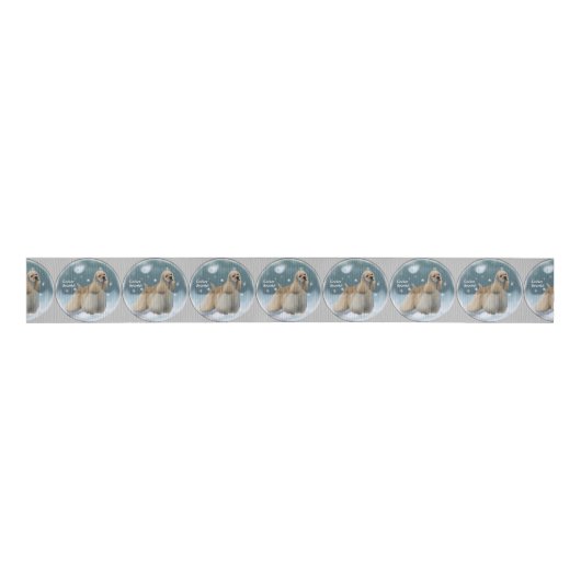 Cocker Spaniel Kerstmis Grosgrain Lint (Voorkant)