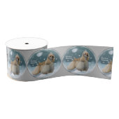 Cocker Spaniel Kerstmis Grosgrain Lint (Spoel)