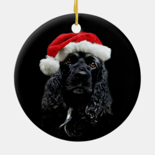 Cocker Spaniel Kerstmis Keramisch Ornament (Achterkant)